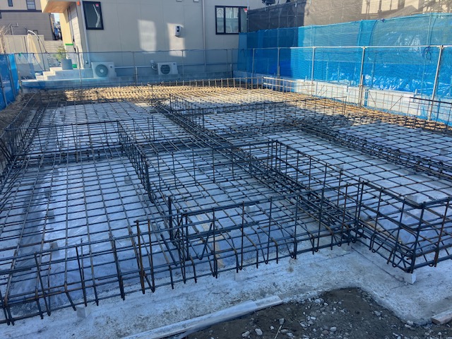 基礎配筋検査を行いました。一宮市