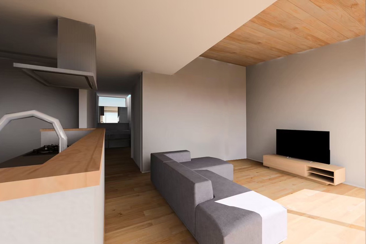 一枚屋根が生む、のびやかなLDK