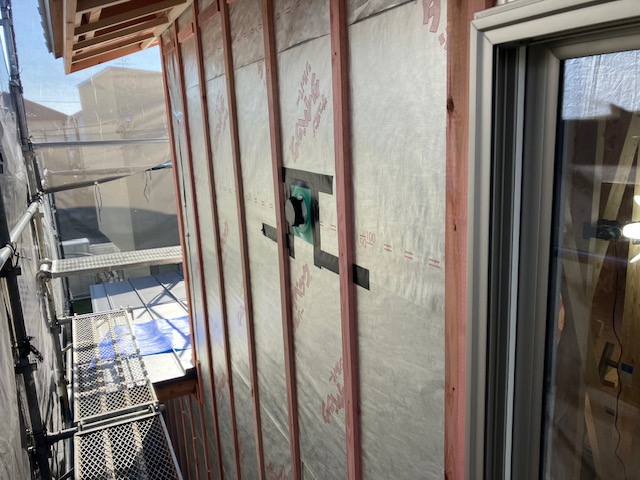 外壁下地工事が完了しました。一宮市